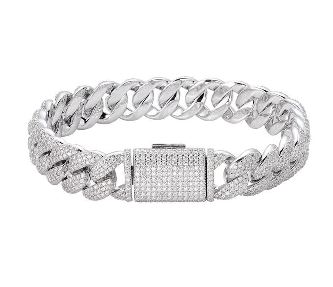 The Valentino Cuban Bracelet | VVS Moissanite | Miami Cuban Bracelet