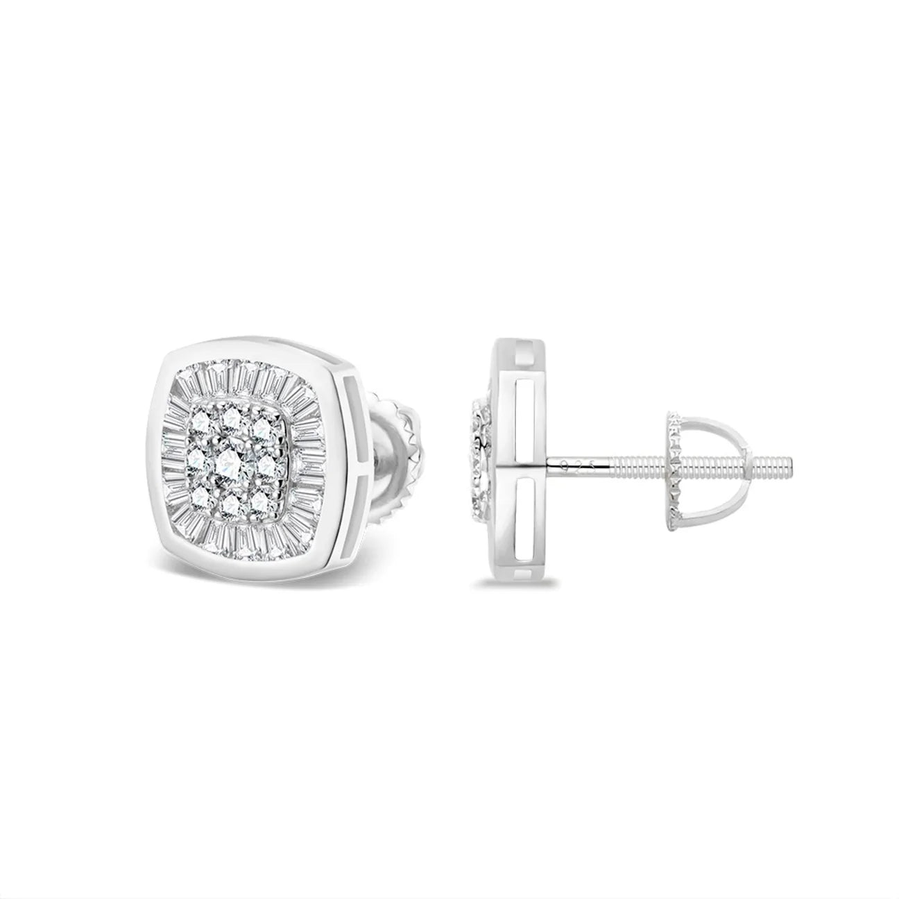 The Royale Earrings | VVS Moissanite | Screw-Back Studs
