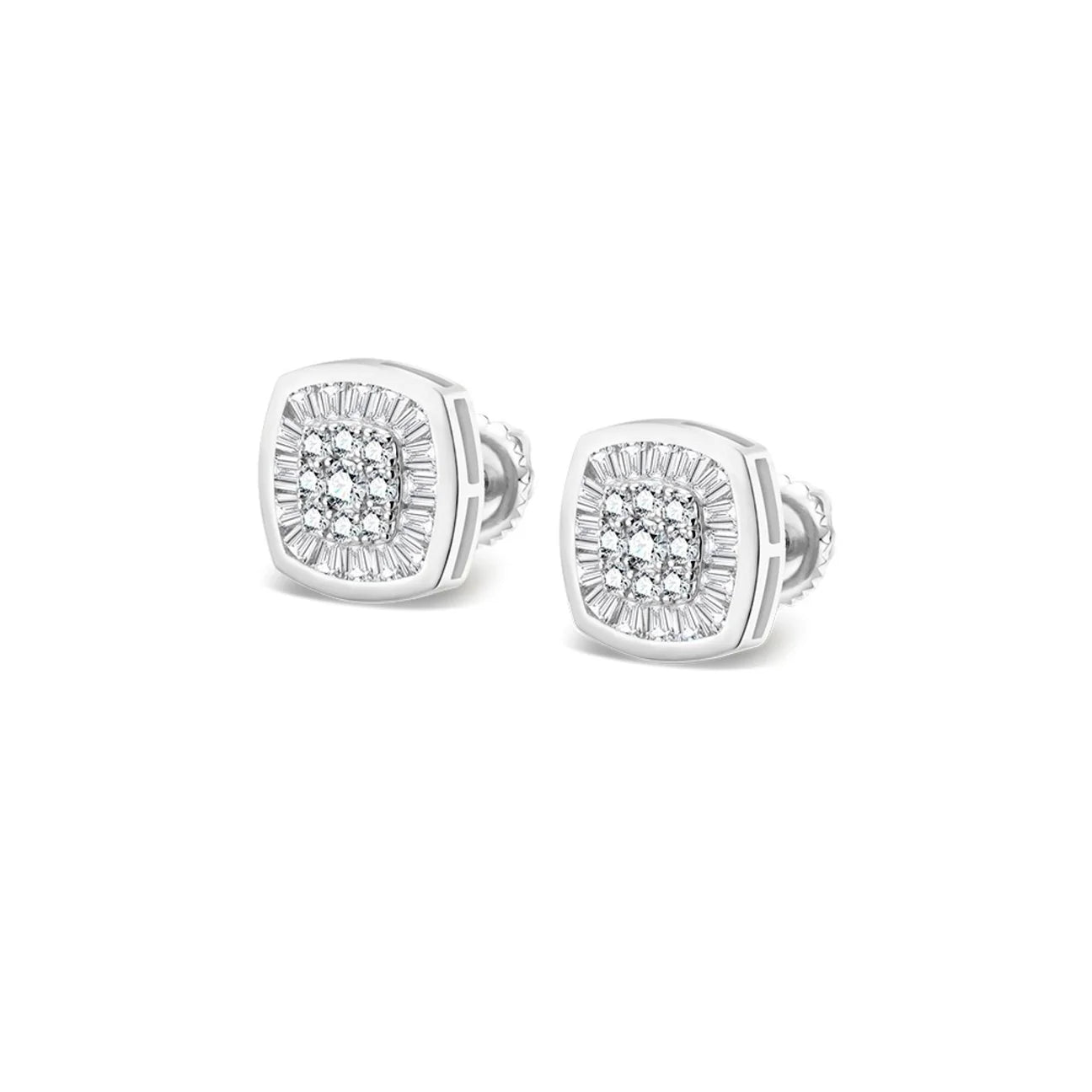 The Royale Earrings | VVS Moissanite | Screw-Back Studs
