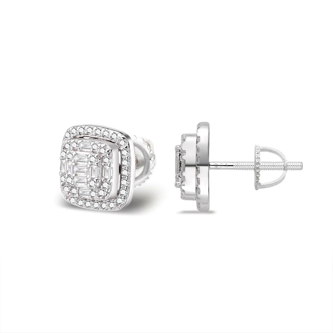 The Icon Earrings | VVS Moissanite | Screw-Back Studs