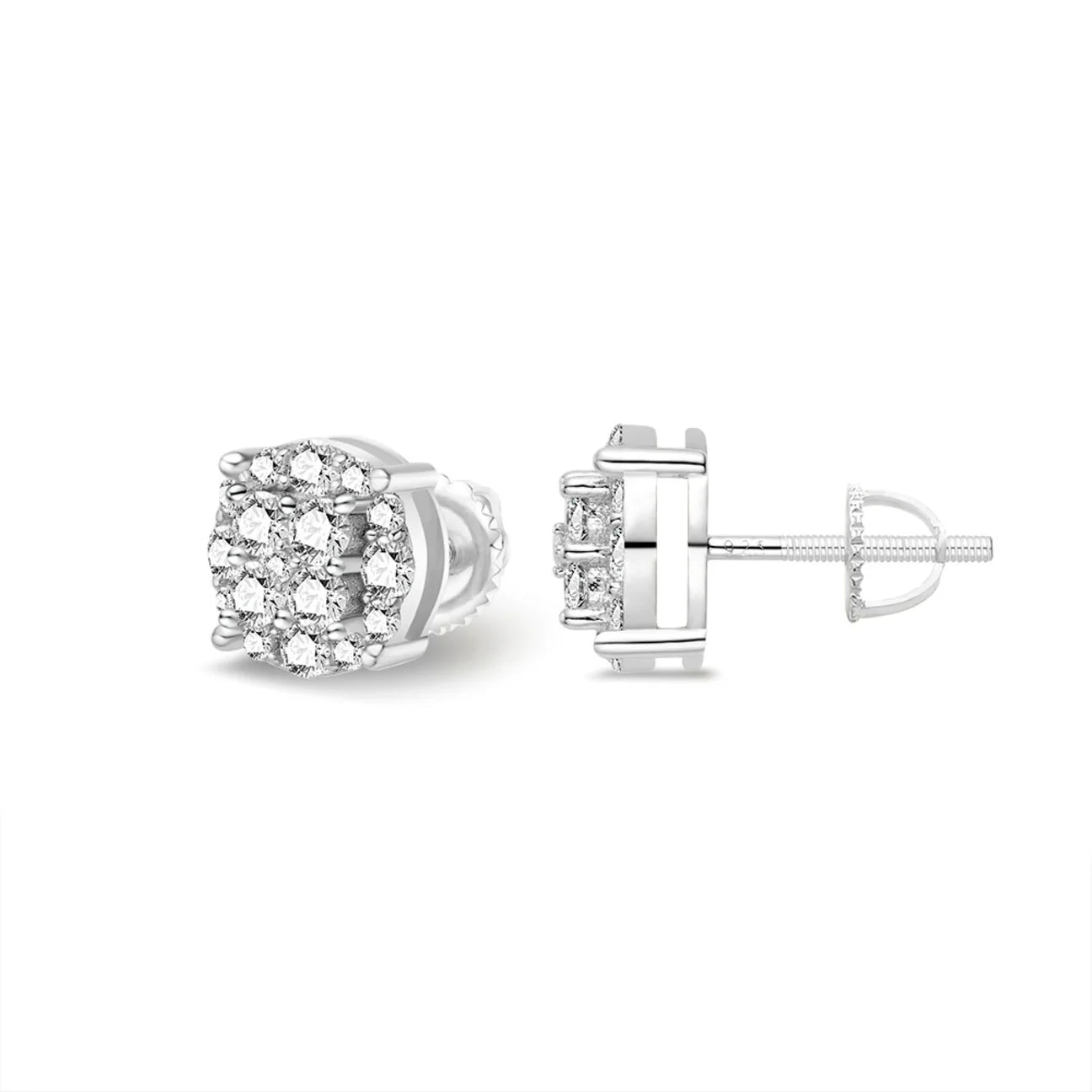 The Matrix Earrings | VVS Moissanite | Screw-Back Studs