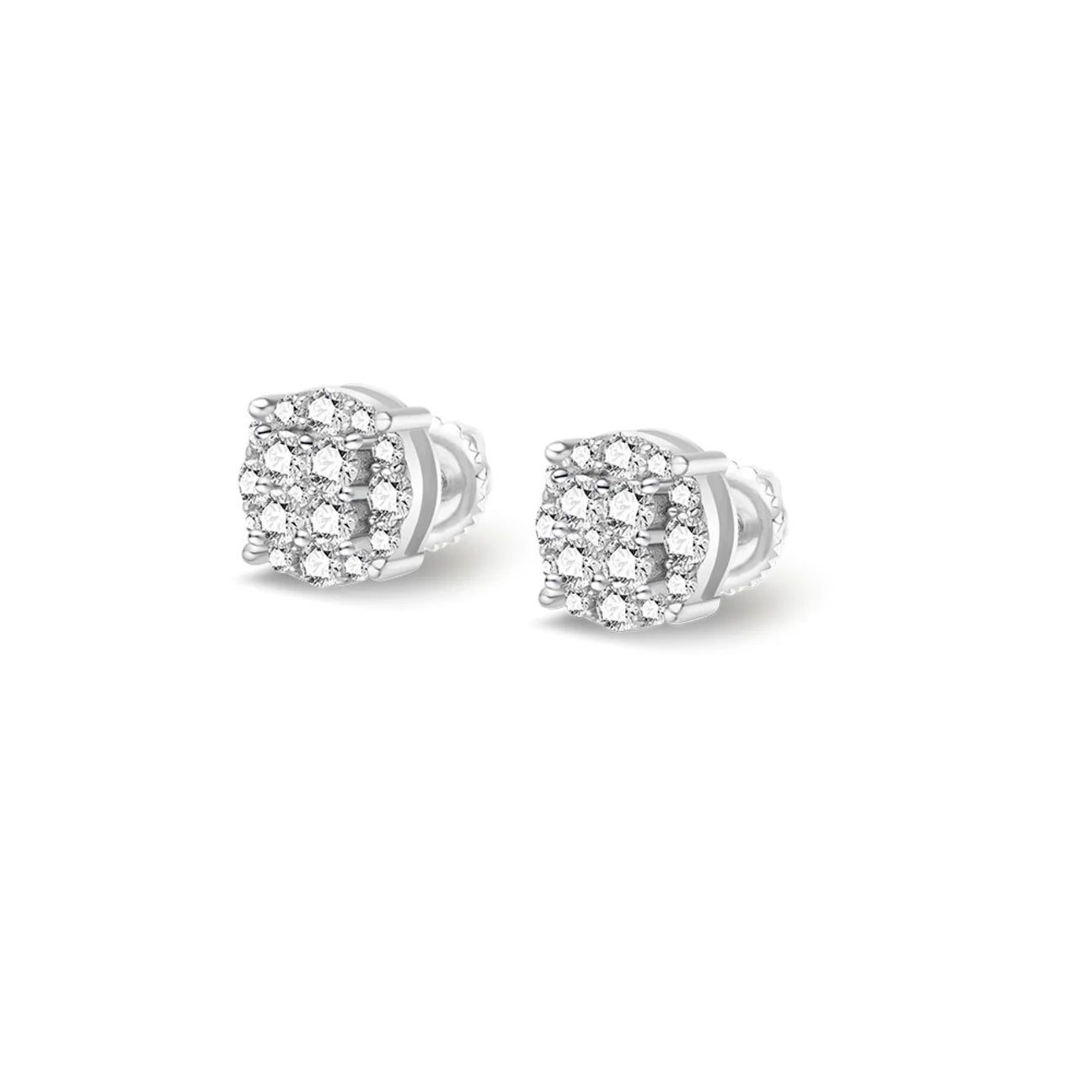 The Matrix Earrings | VVS Moissanite | Screw-Back Studs