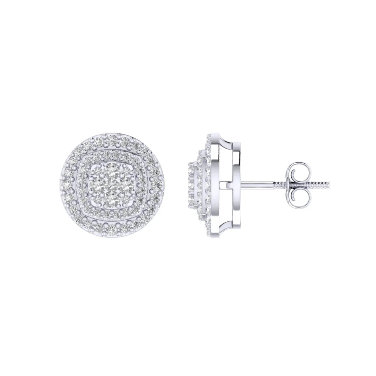 Diamond Round Earrings