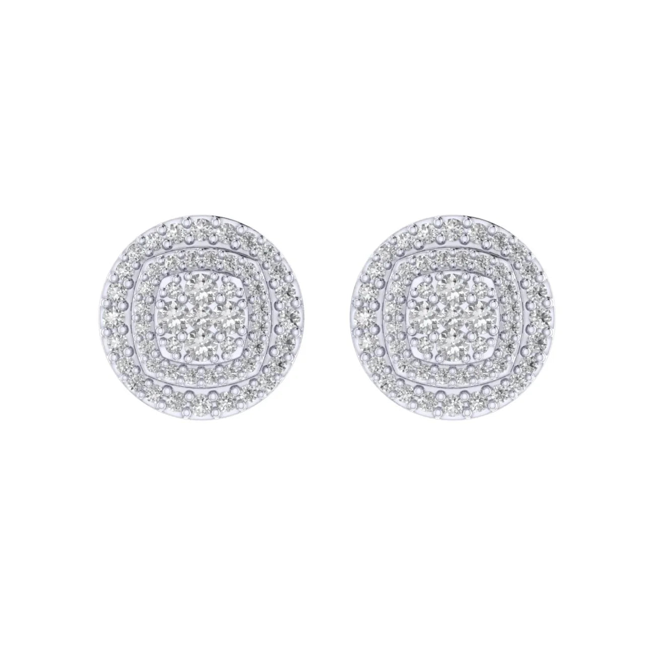 Diamond Round Earrings