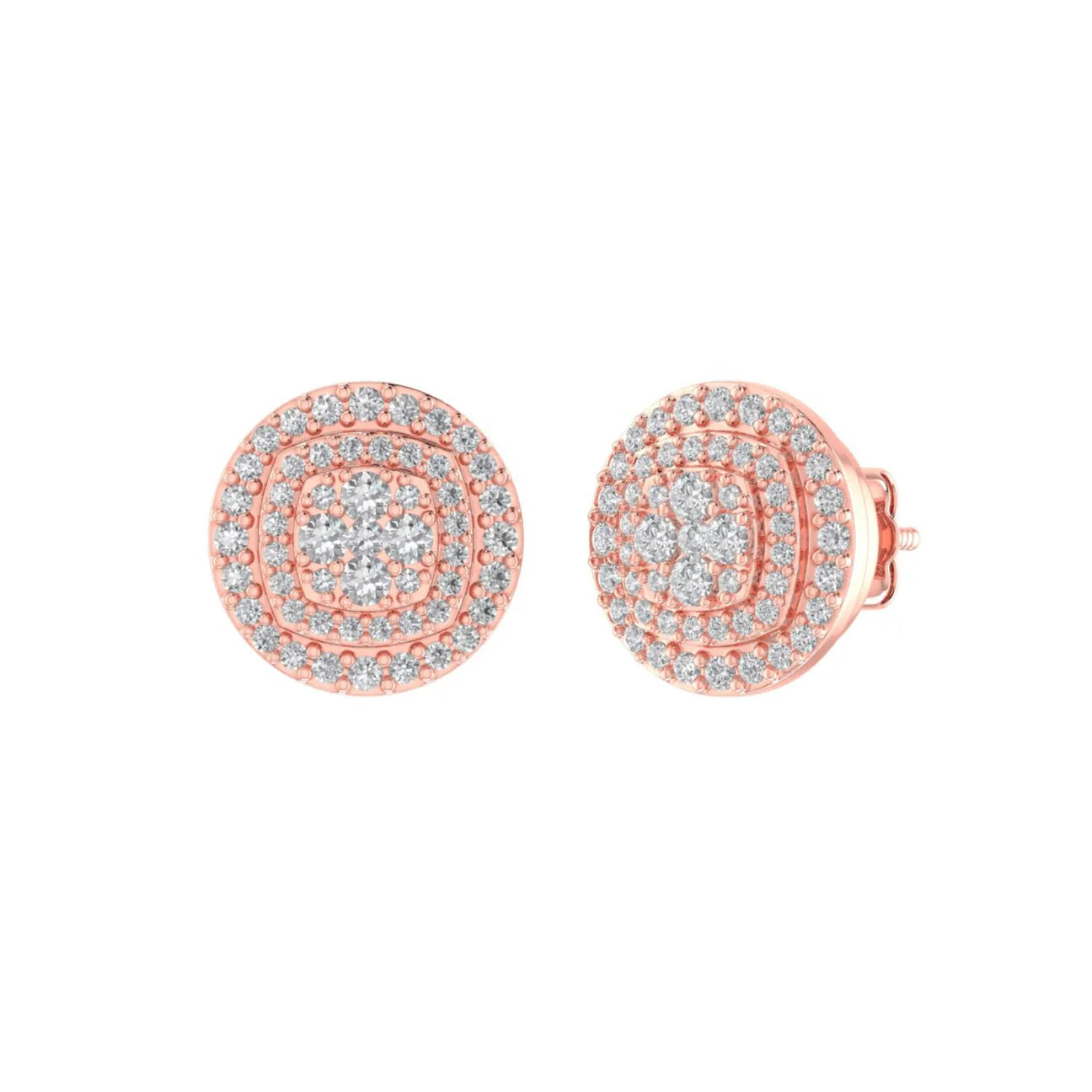 Diamond Round Earrings