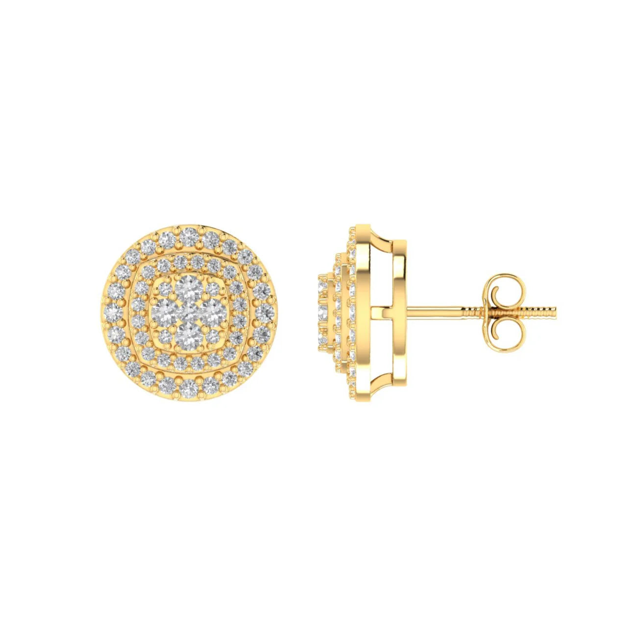 Diamond Round Earrings