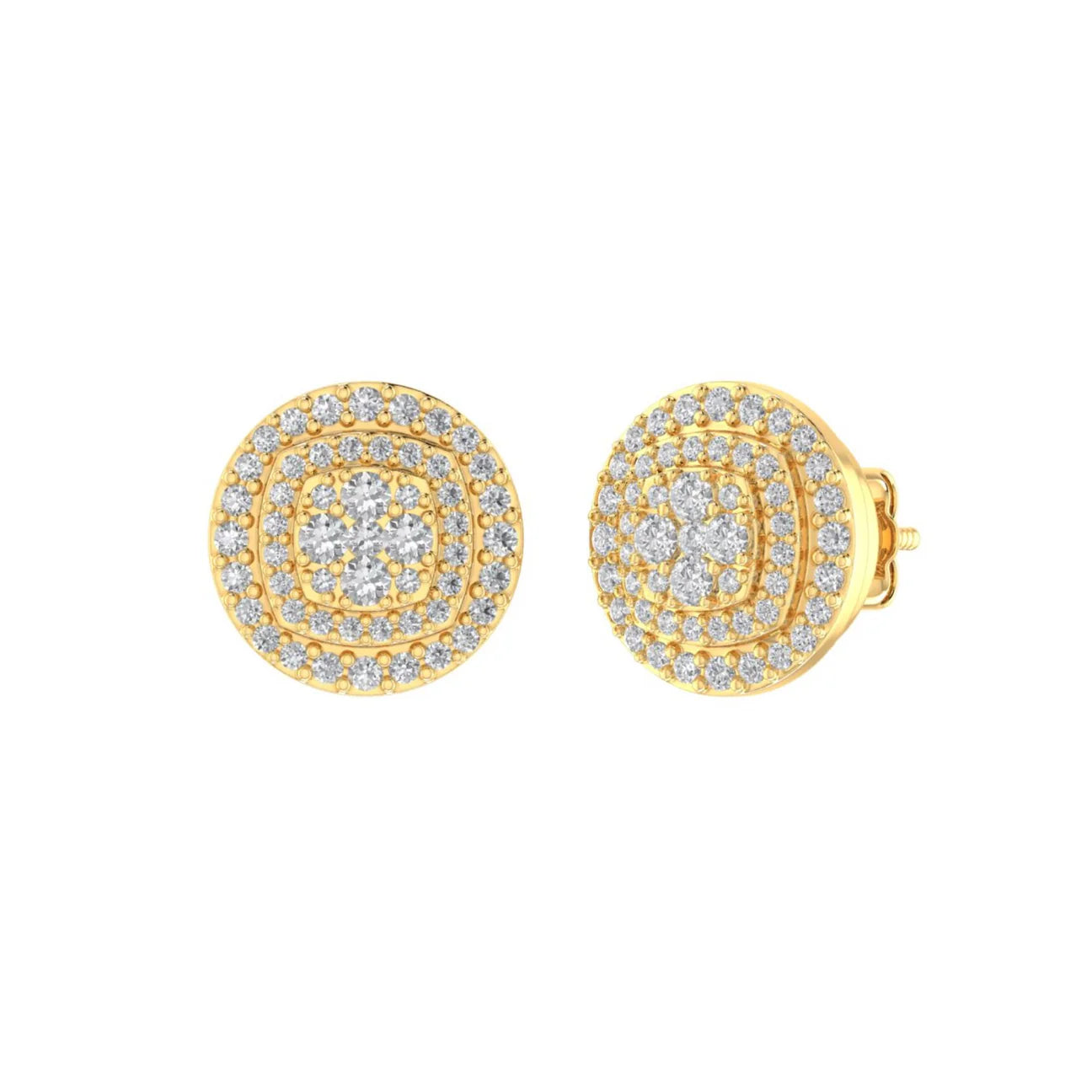 Diamond Round Earrings