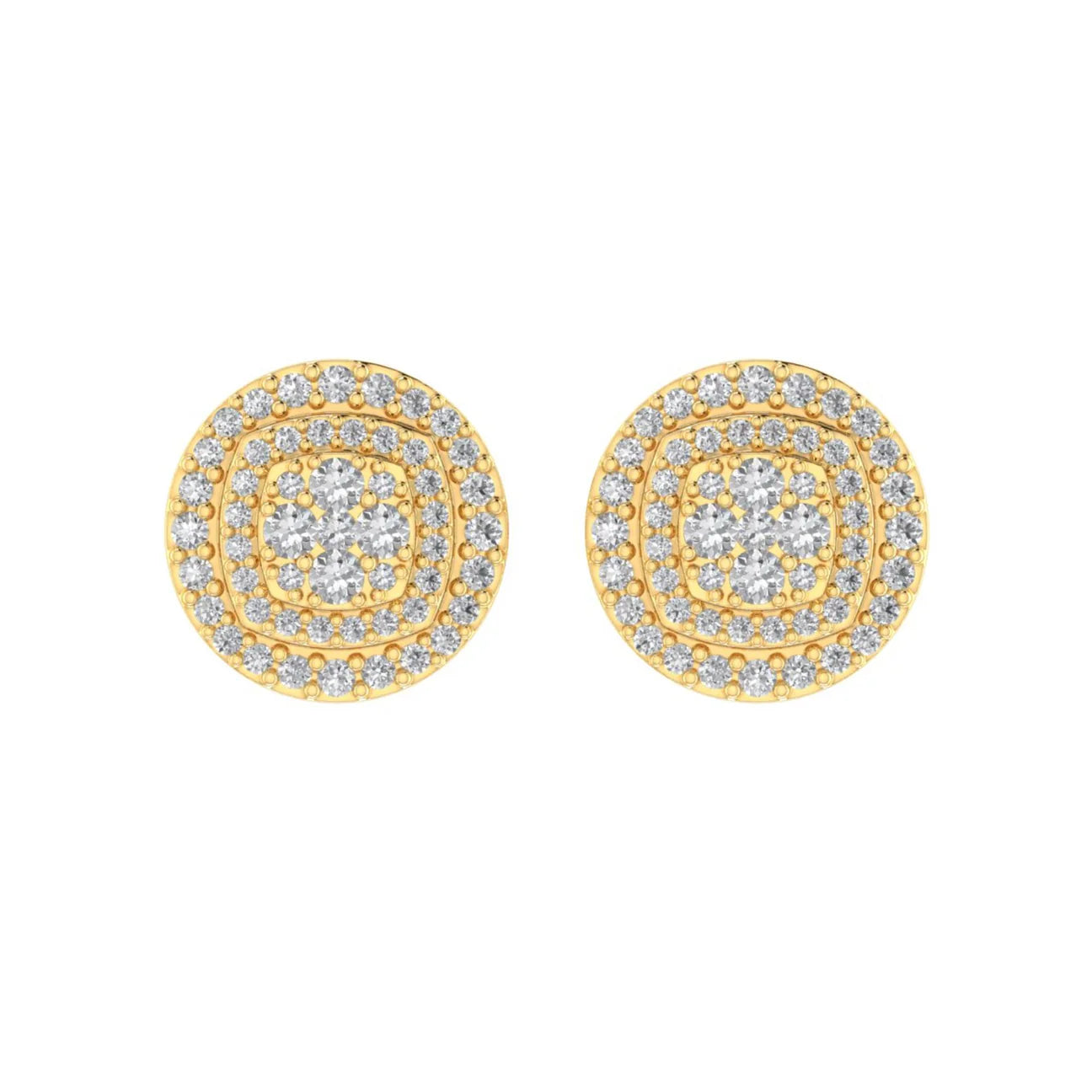 Diamond Round Earrings
