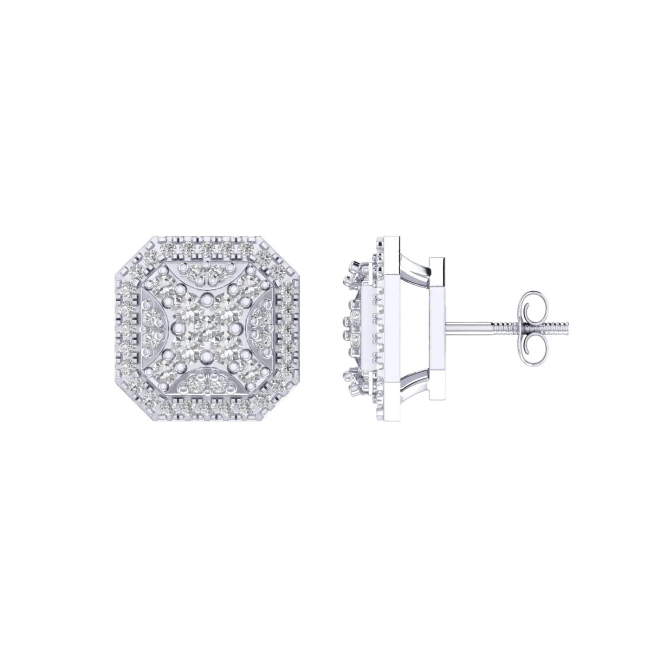 Diamond Octagon Earrings
