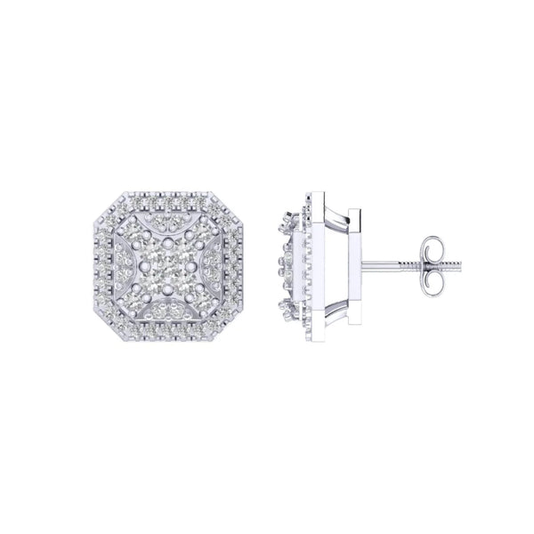 Diamond Octagon Earrings