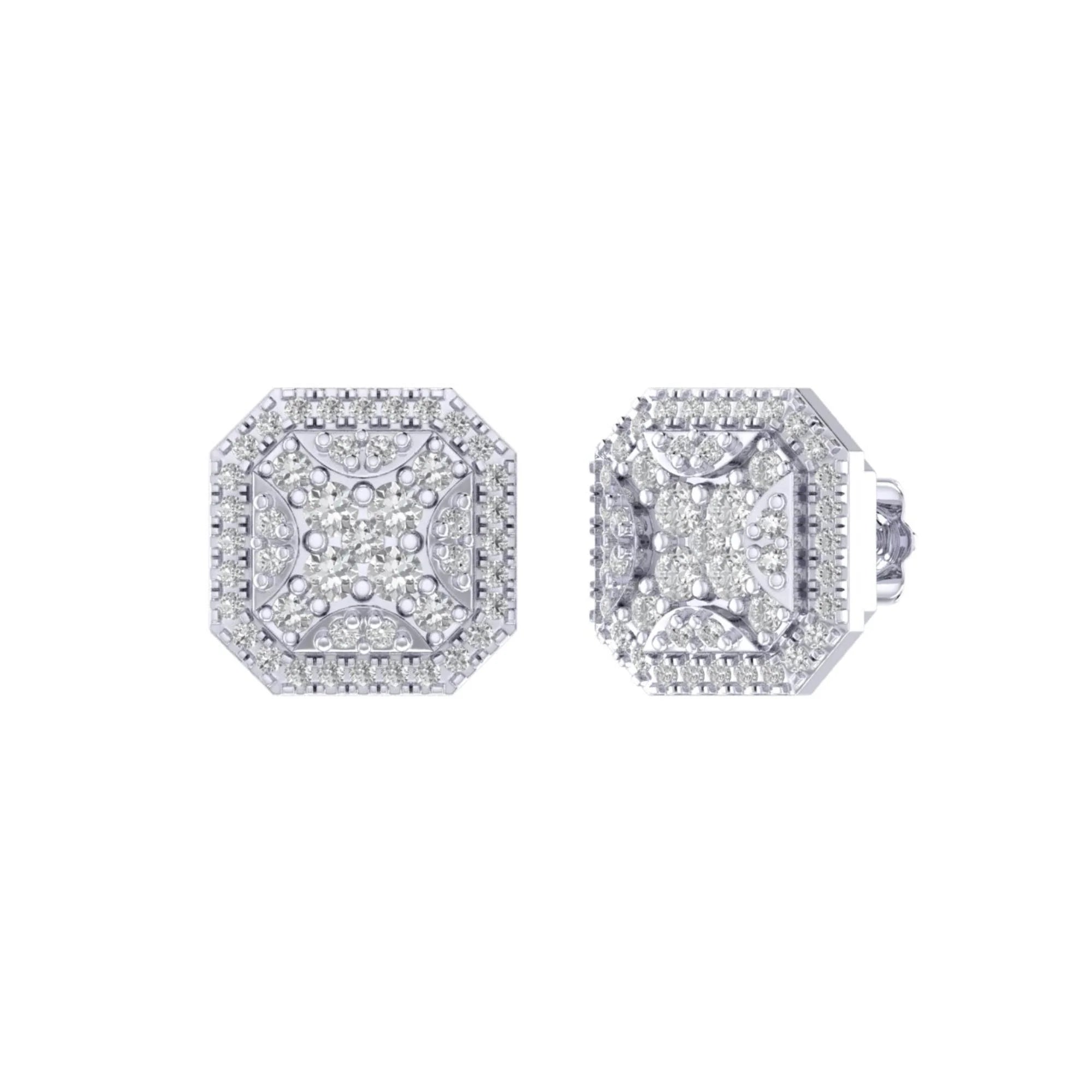 Diamond Octagon Earrings