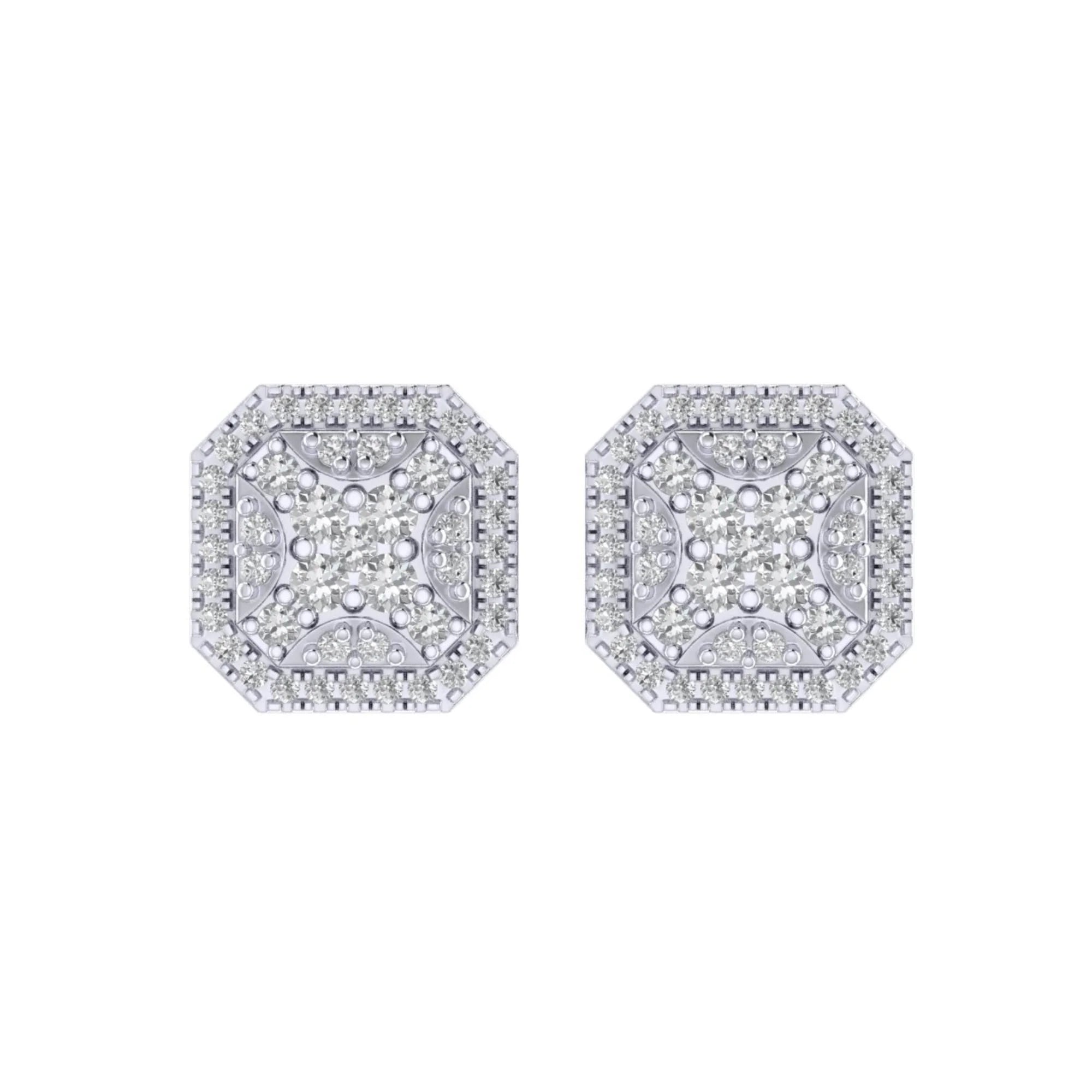 Diamond Octagon Earrings