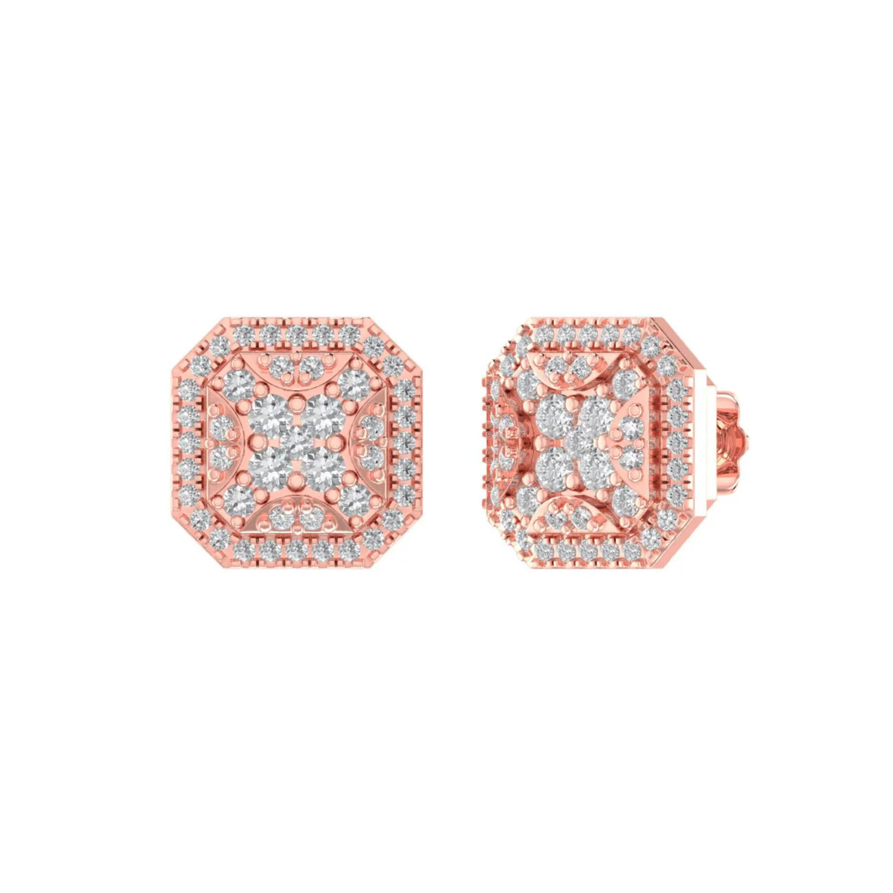 Diamond Octagon Earrings
