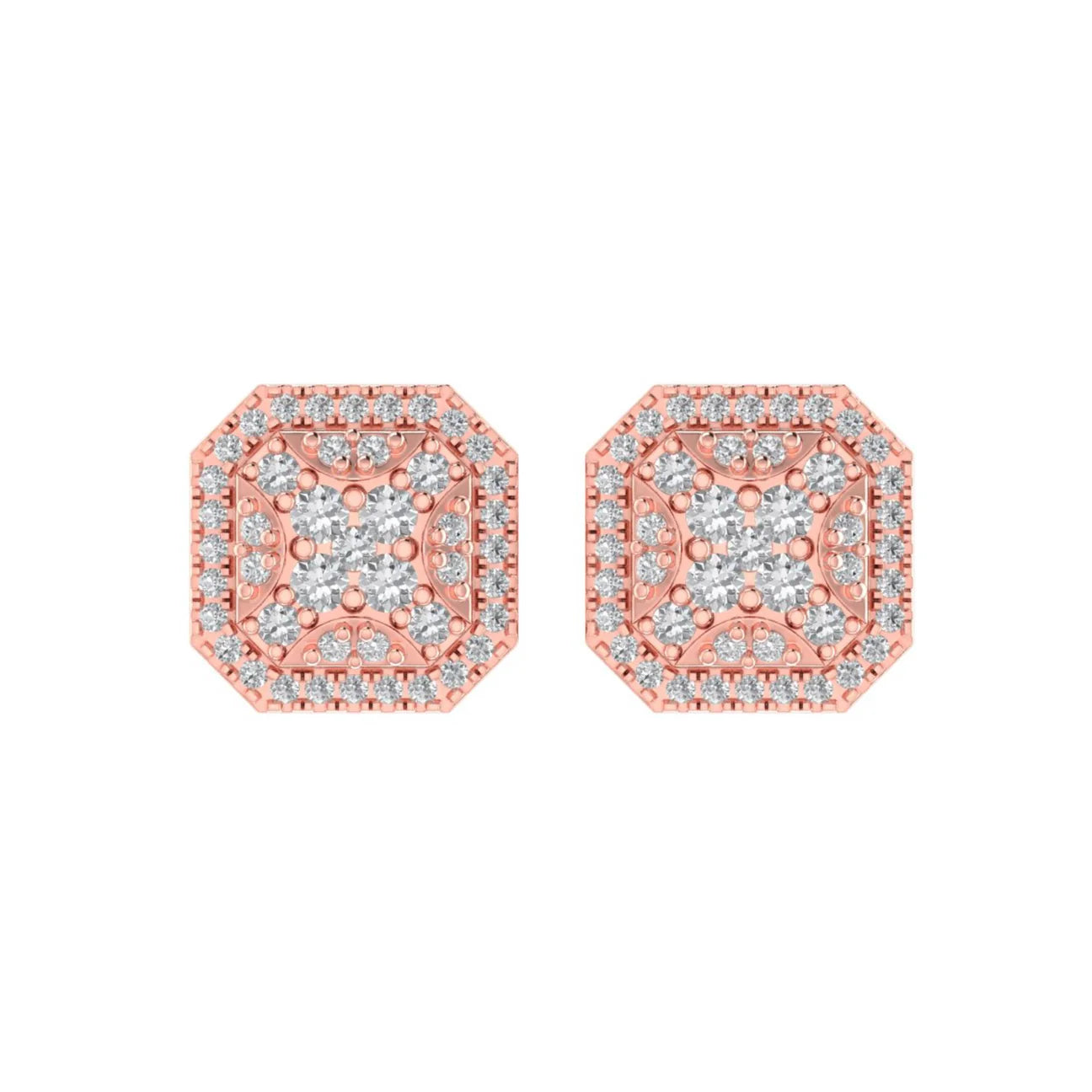 Diamond Octagon Earrings