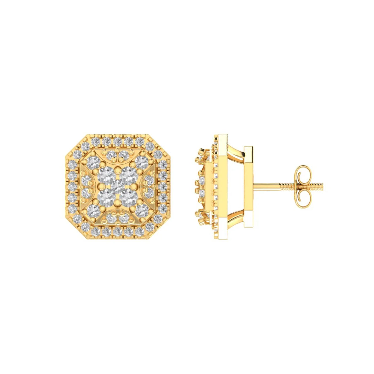 Diamond Octagon Earrings