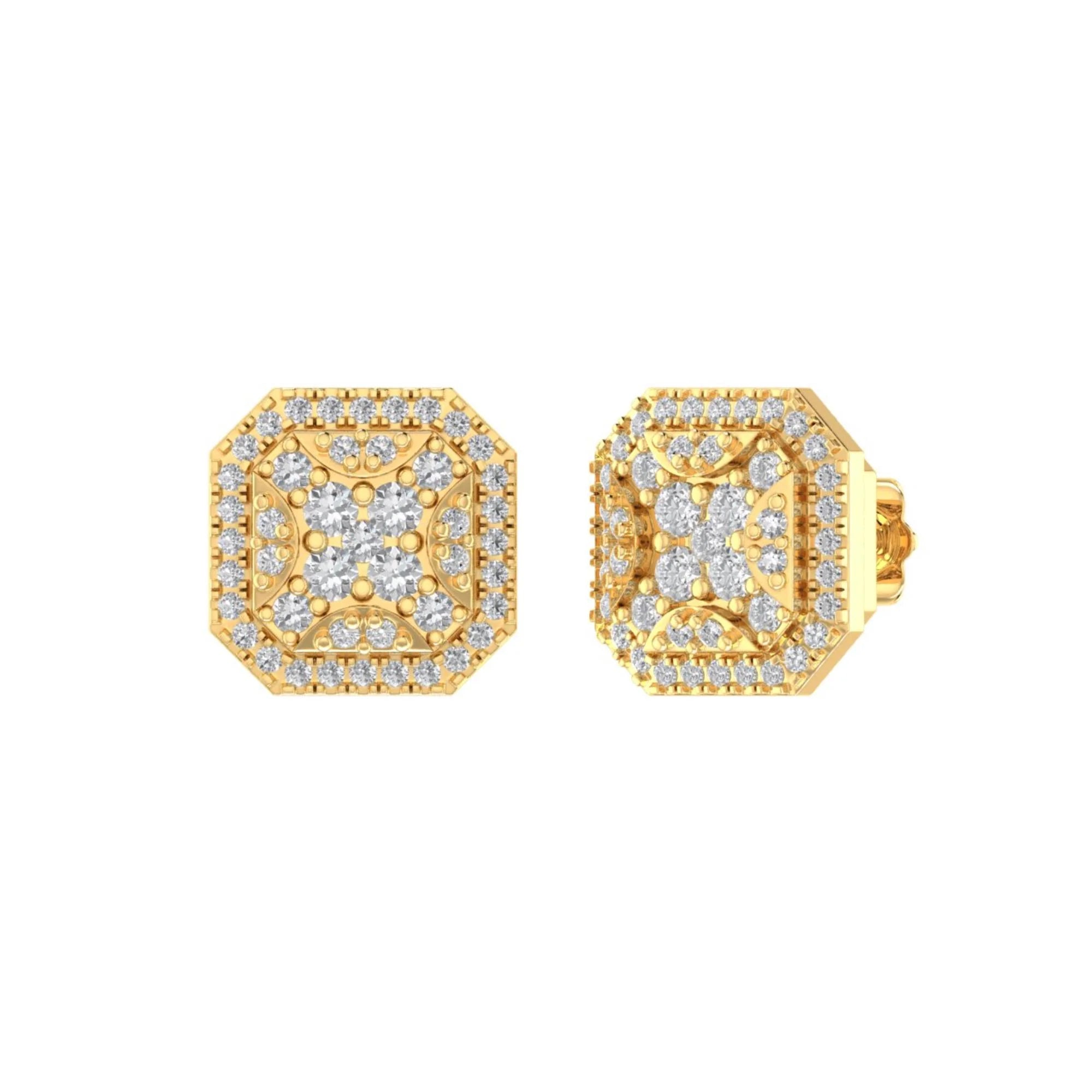 Diamond Octagon Earrings