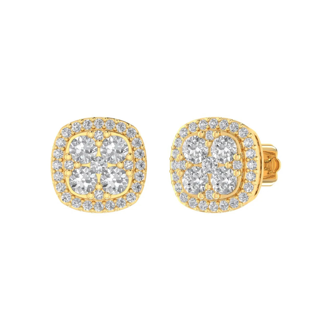 Diamond Cushion Earrings
