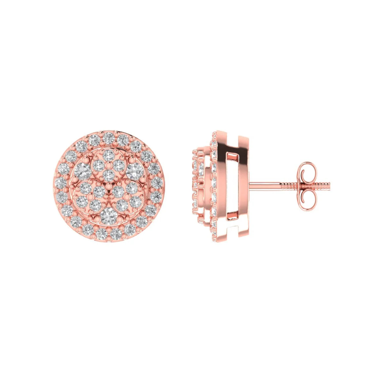 The Elysian Diamond Earrings | Round Designer Studs in Italian Silver
