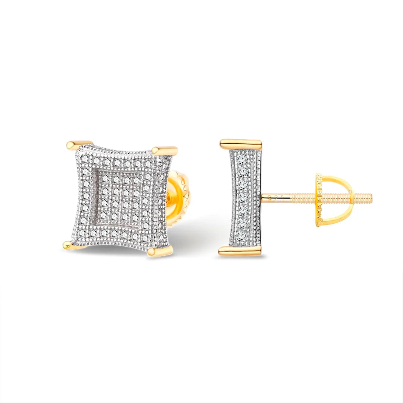 The Adonis Earrings | VVS Moissanite | Screw-Back Studs