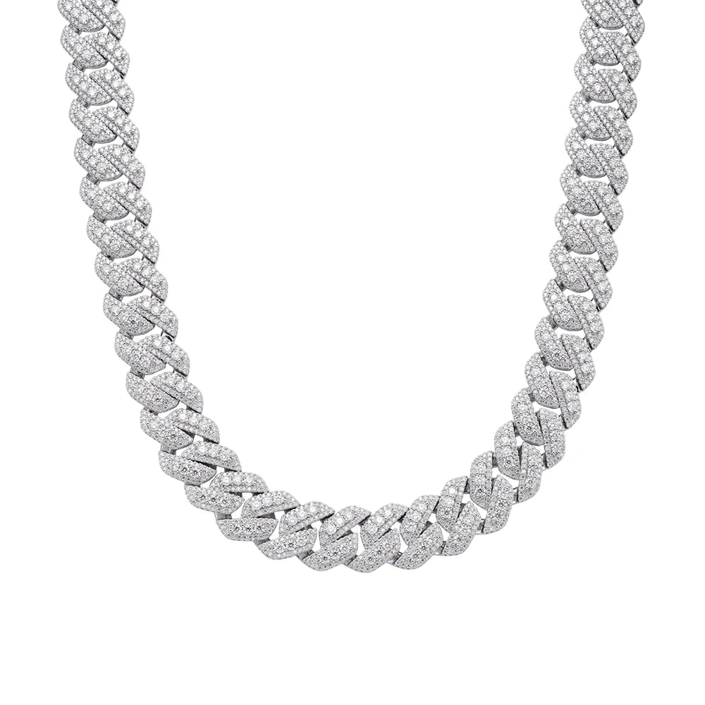 12MM Moissanite Big Stone Miami Cuban Chain