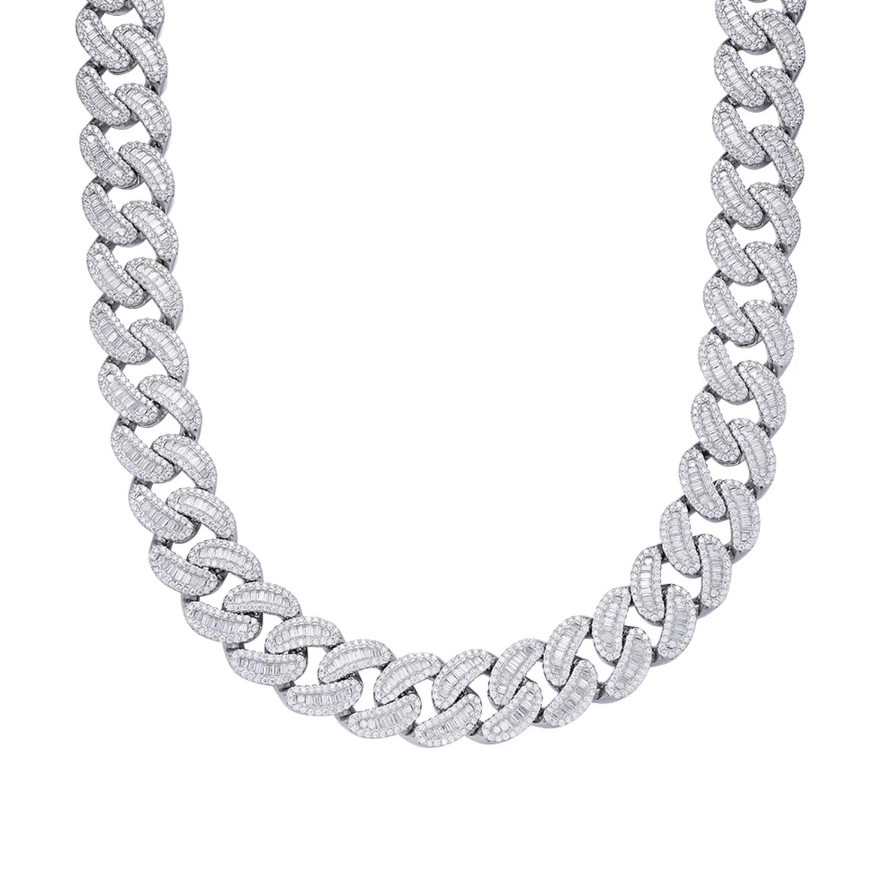 15MM Baguette Moissanite Miami Cuban Chain