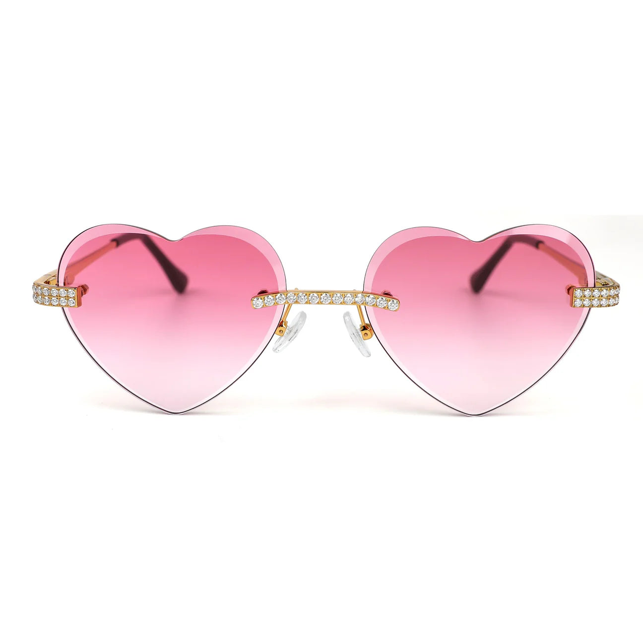 Pink Lens Wooden Glasses
