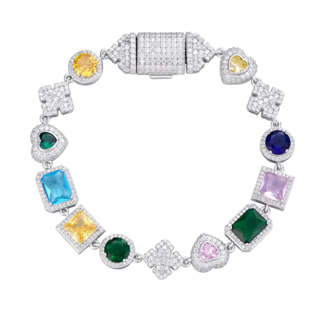 The Galactic Bracelet | VVS Moissanite Multicolor Italian Silver Bracelet