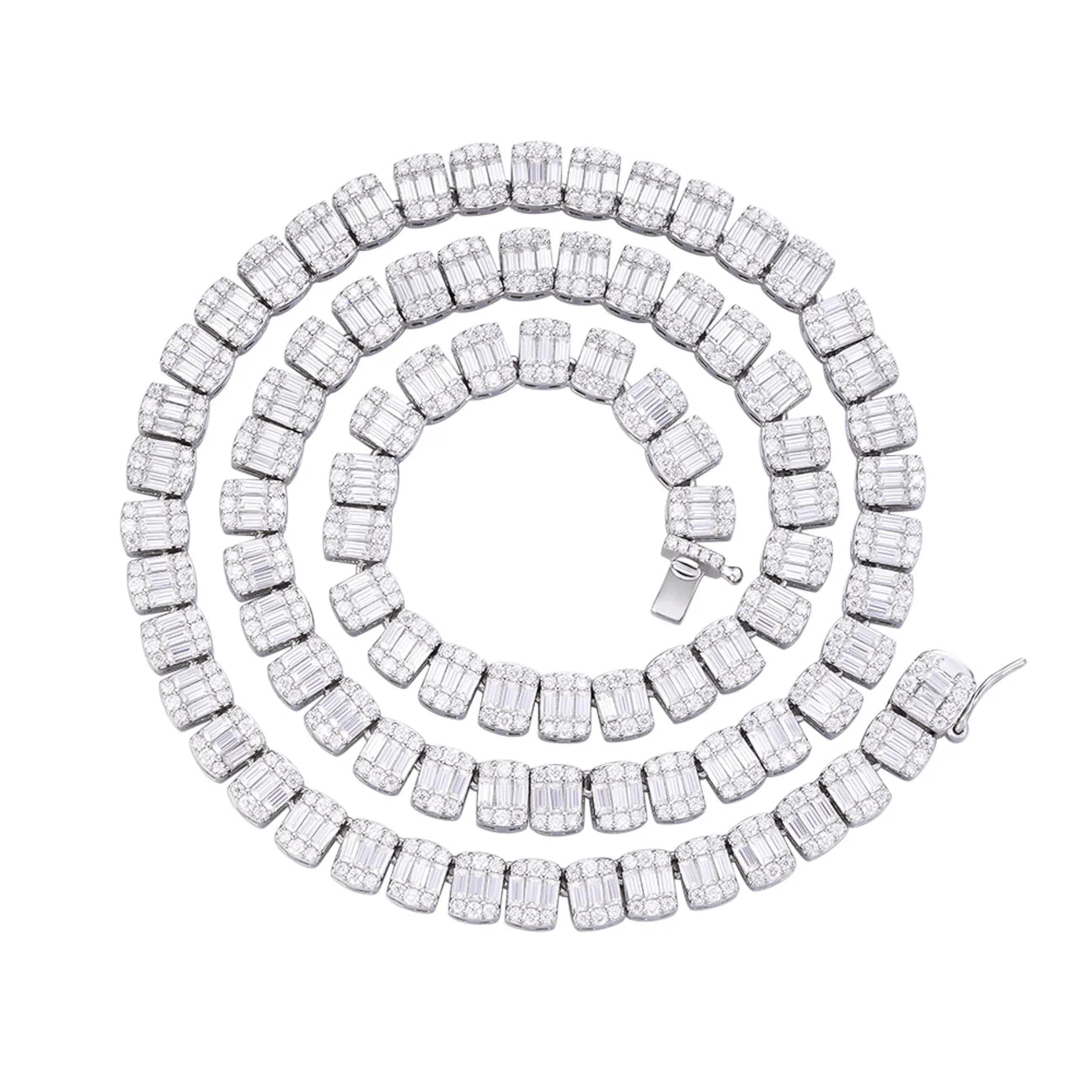 The Imperial Link | Italian Silver | VVS Moissanite Baguette Chain