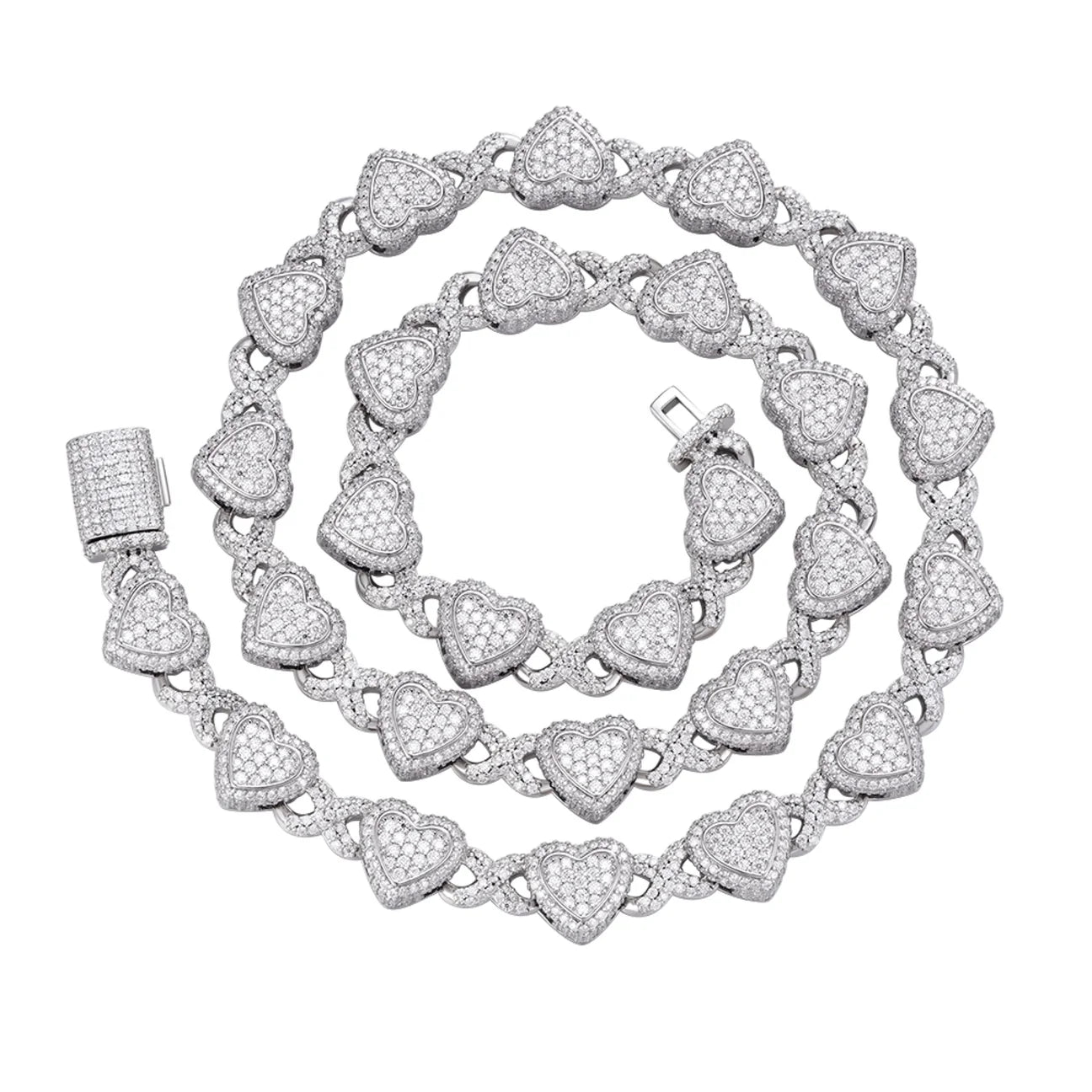 The Valentia Link | Rose Gold & Silver| VVS Moissanite Heart Chain