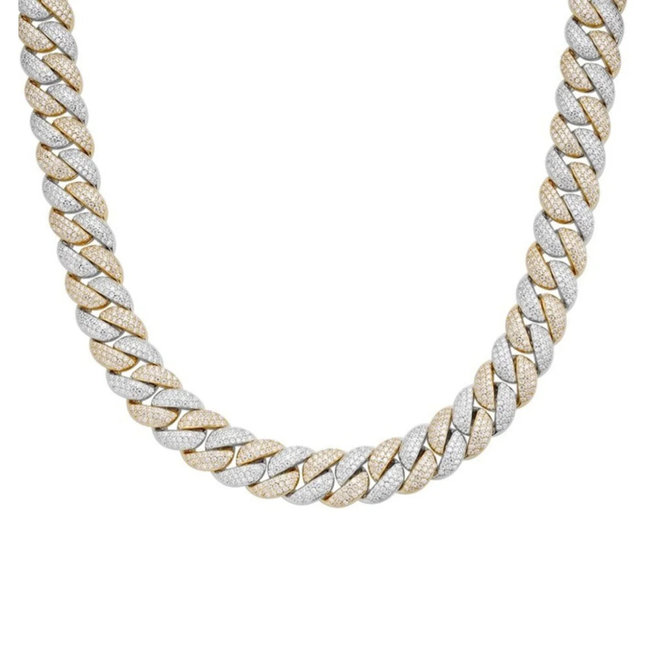 The Legacy Link Chain | Two-Tone Italian Silver & Gold  | VVS Moissanite Cuban Necklace
