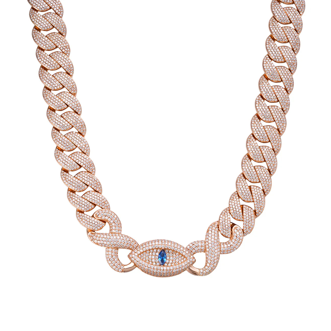 Moissanite Evil Eye Miami Cuban Chain