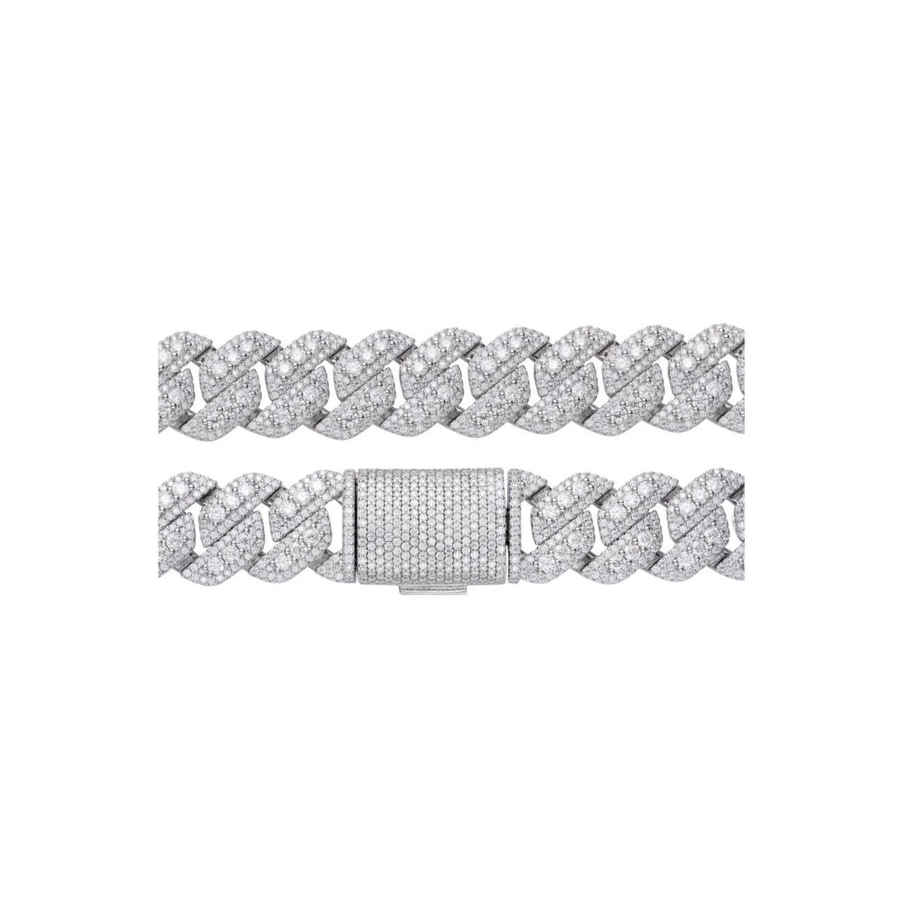 20MM Moissanite Big Stone Moissanite Miami Cuban Chain