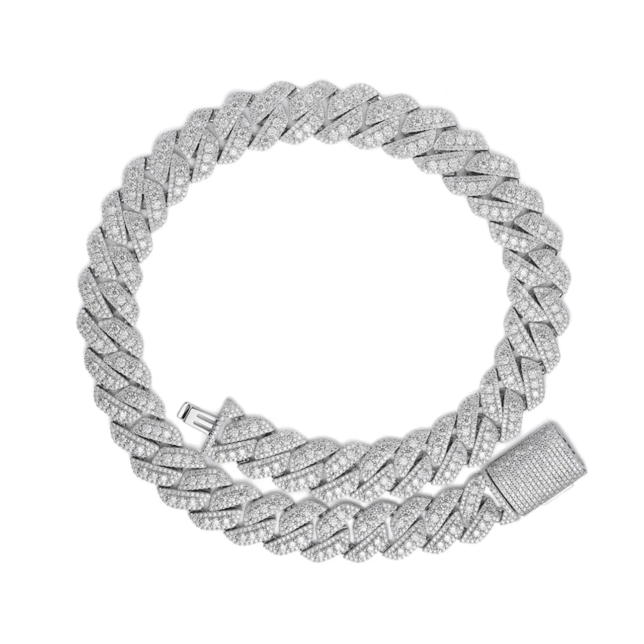 20MM Moissanite Big Stone Moissanite Miami Cuban Chain