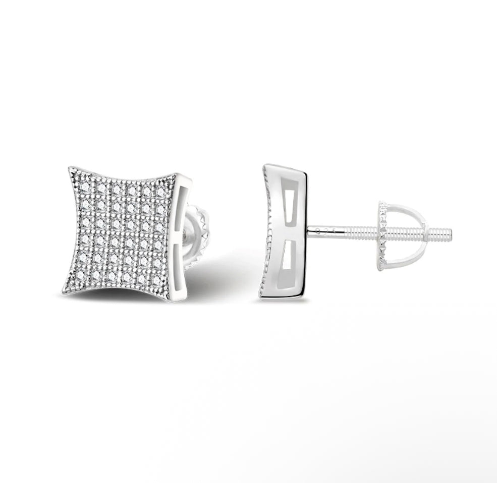 The Lucent Earrings | VVS Moissanite | Screw-Back Studs