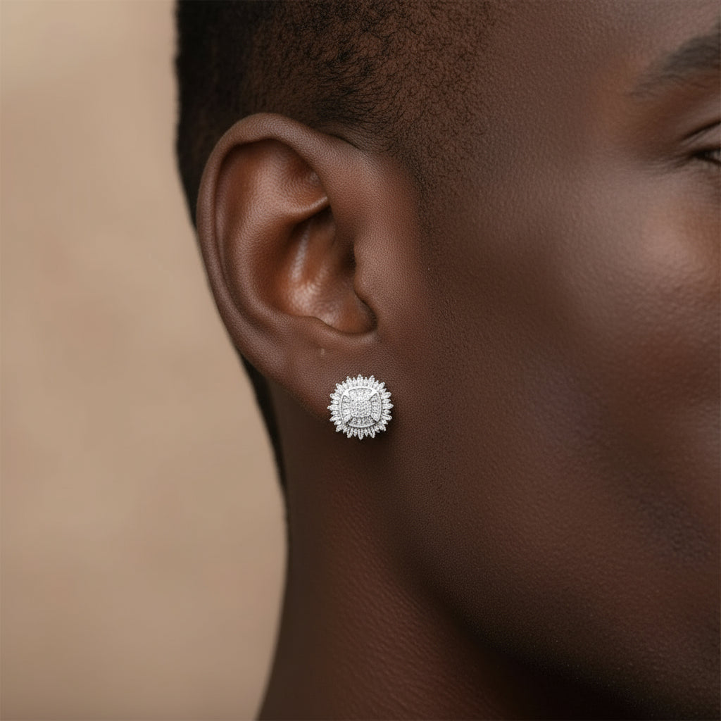 The Lumine Diamond Earrings | Italian Silver Screw Backs