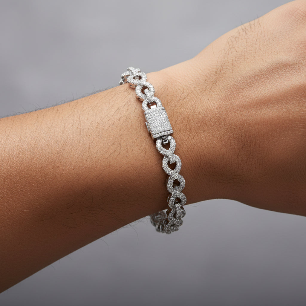 Infinity Moissanite Bracelet | Italian Silver