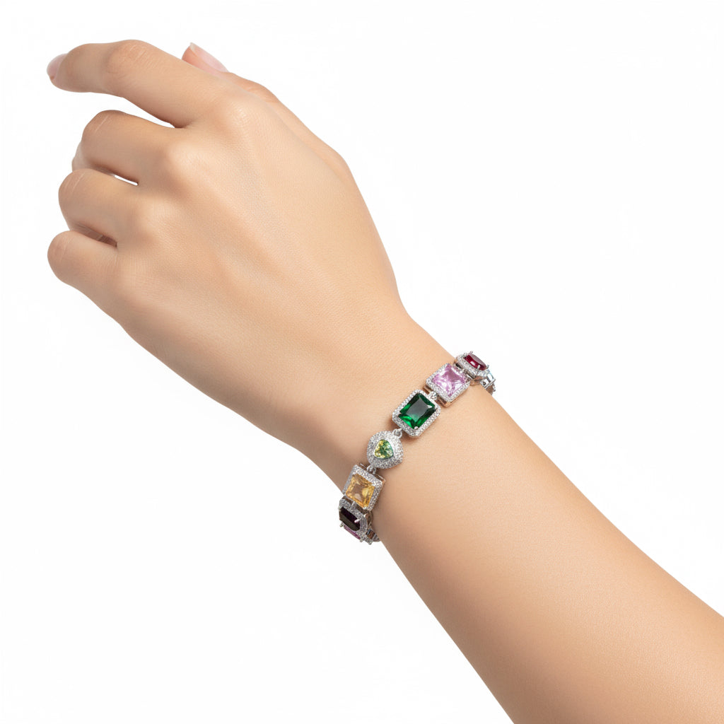 The Rainbow Bracelet | VVS Moissanite | D Color