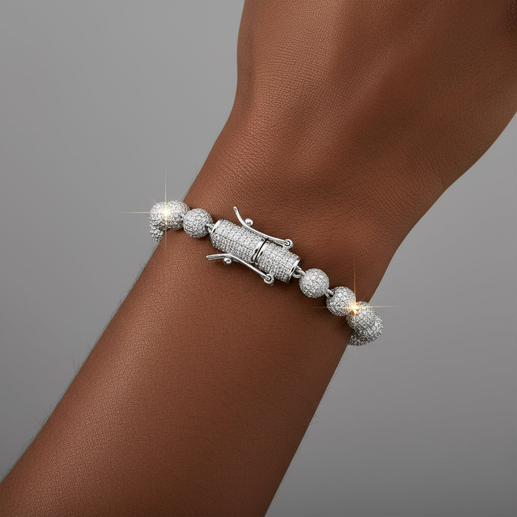 Orion Moissanite Bead Bracelet | Italian Silver