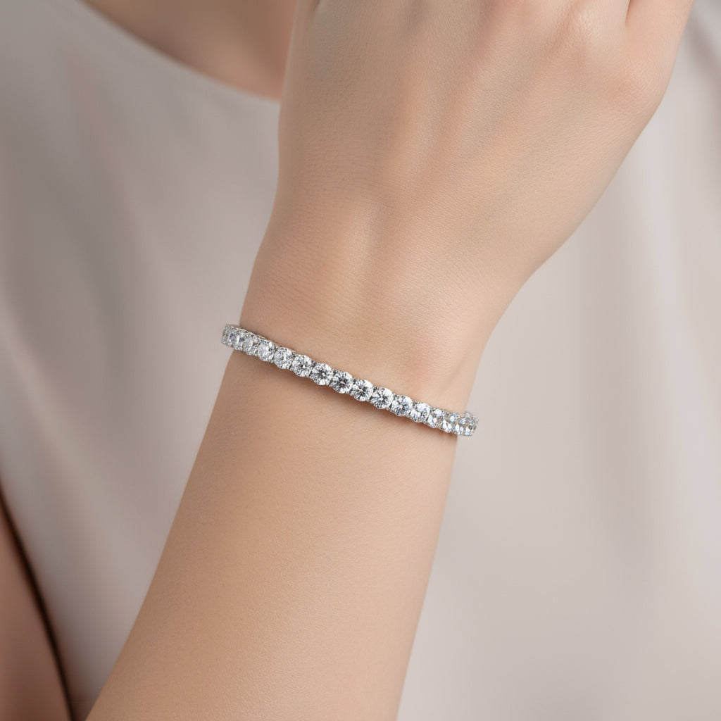 The Eterna Bracelet | Classic Moissanite Tennis Bracelet in Italian Silver