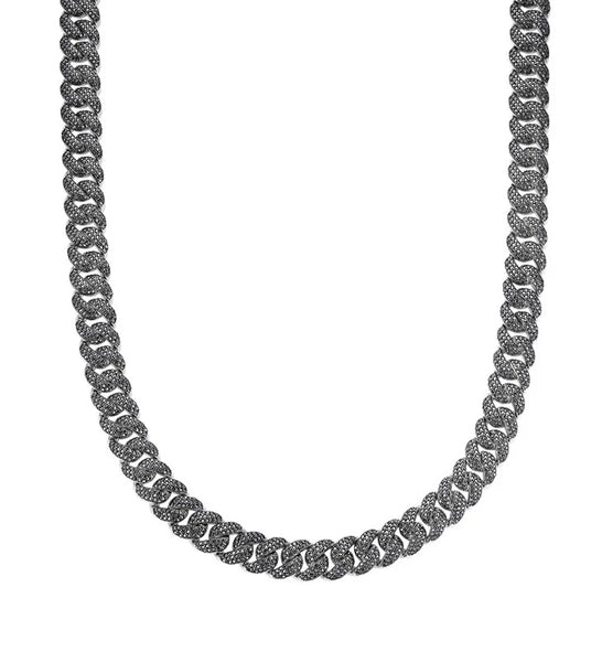 12MM Black Moissanite Miami Cuban Chain