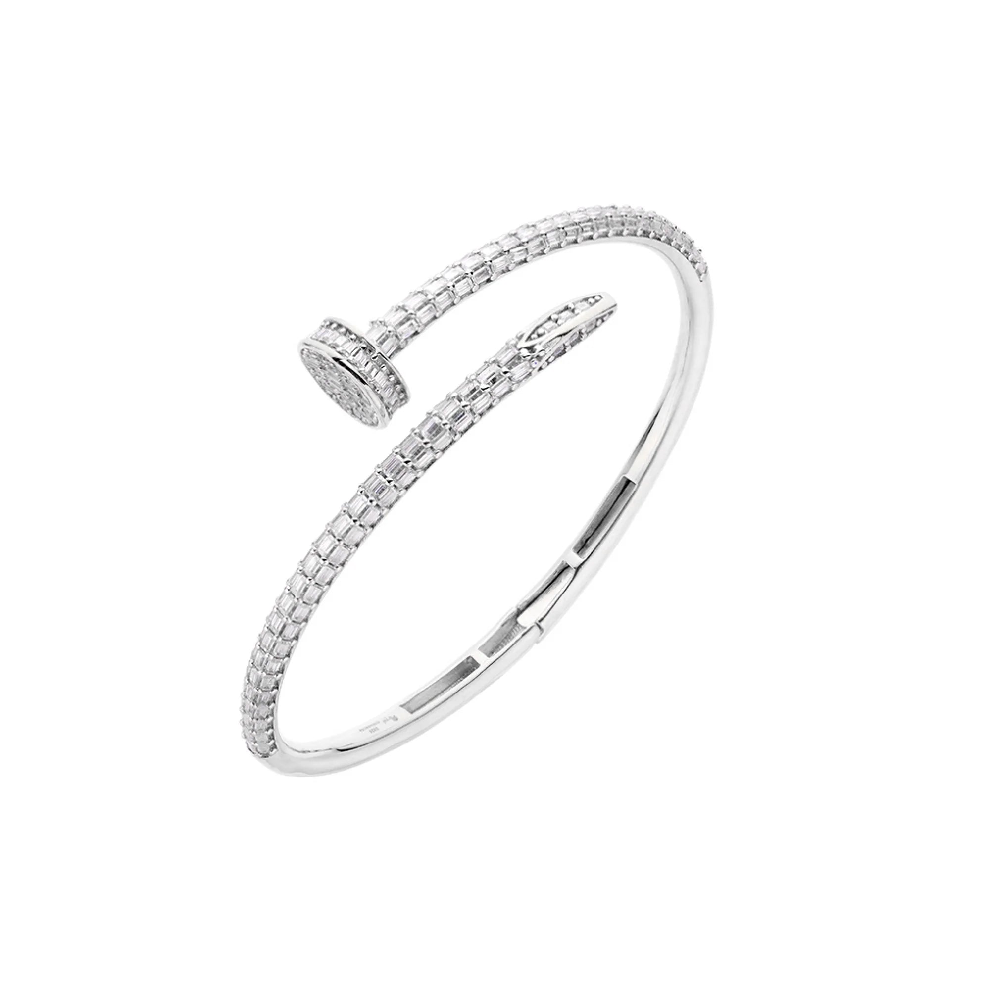 The Nail Bracelet | Italian Silver VVS Moissanite Luxury Cuff