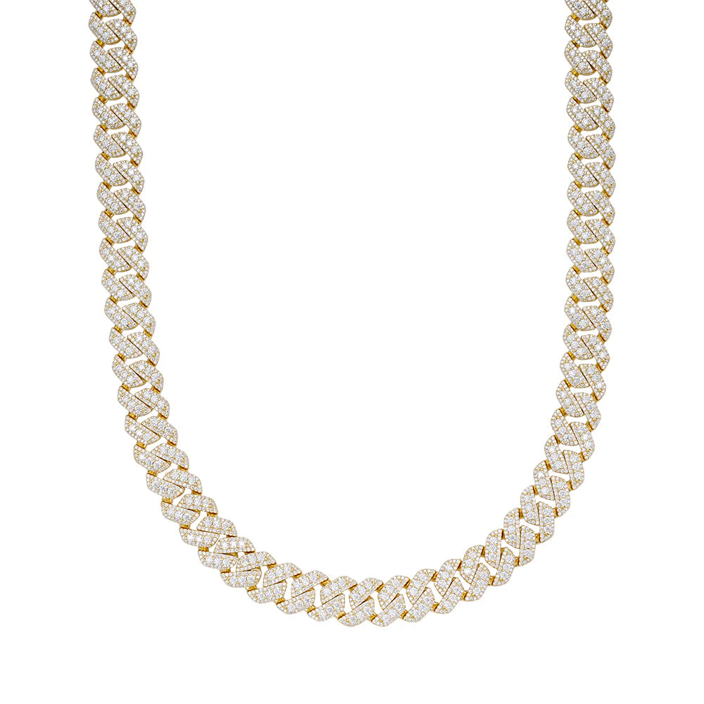 The Emperor Link | Gold Layered Italian Silver |  VVS Moissanite Cuban Chain