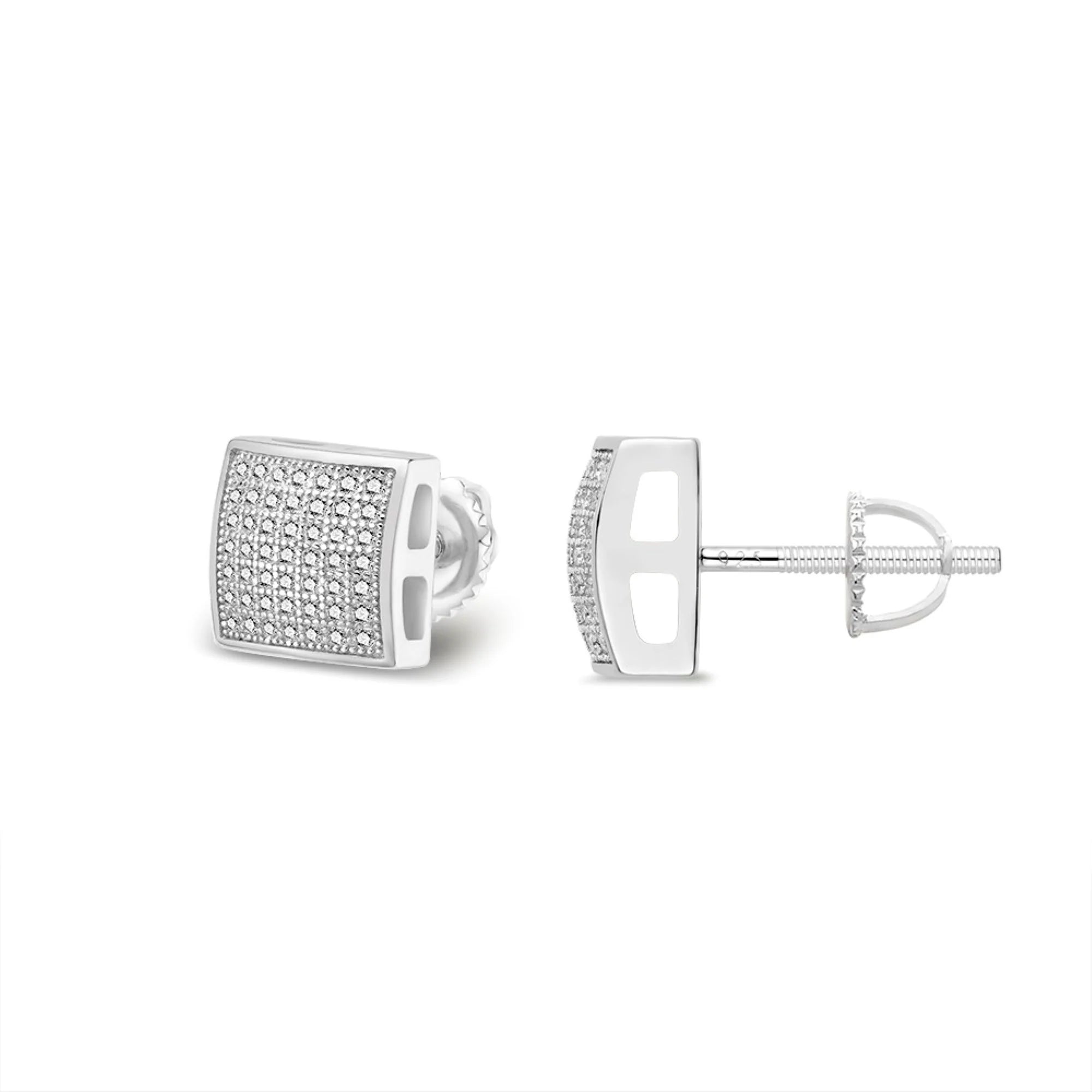 Eminence Earrings | VVS Moissanite | Screw-Back Studs