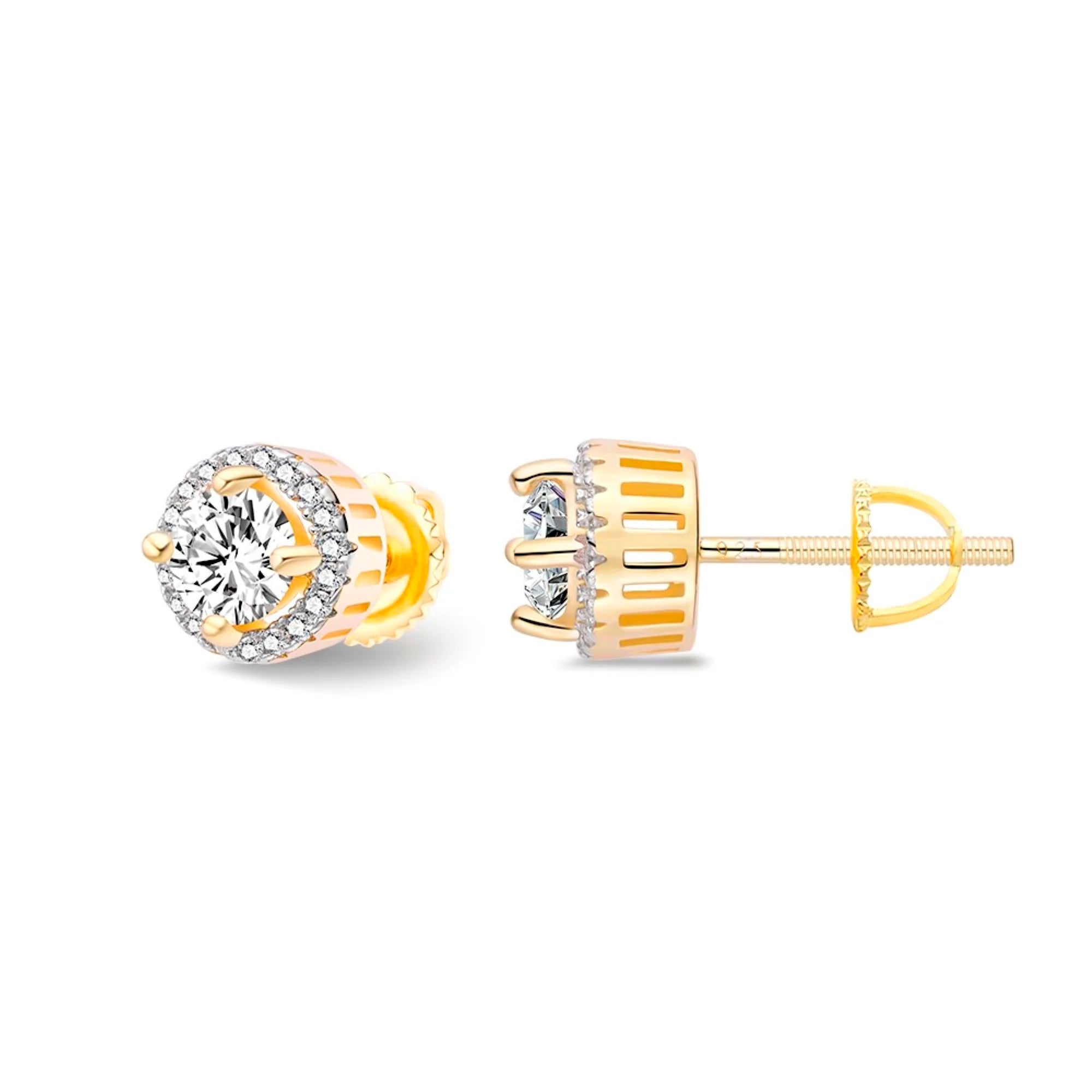 The Aurora Earrings | VVS Moissanite | Screw-Back Studs