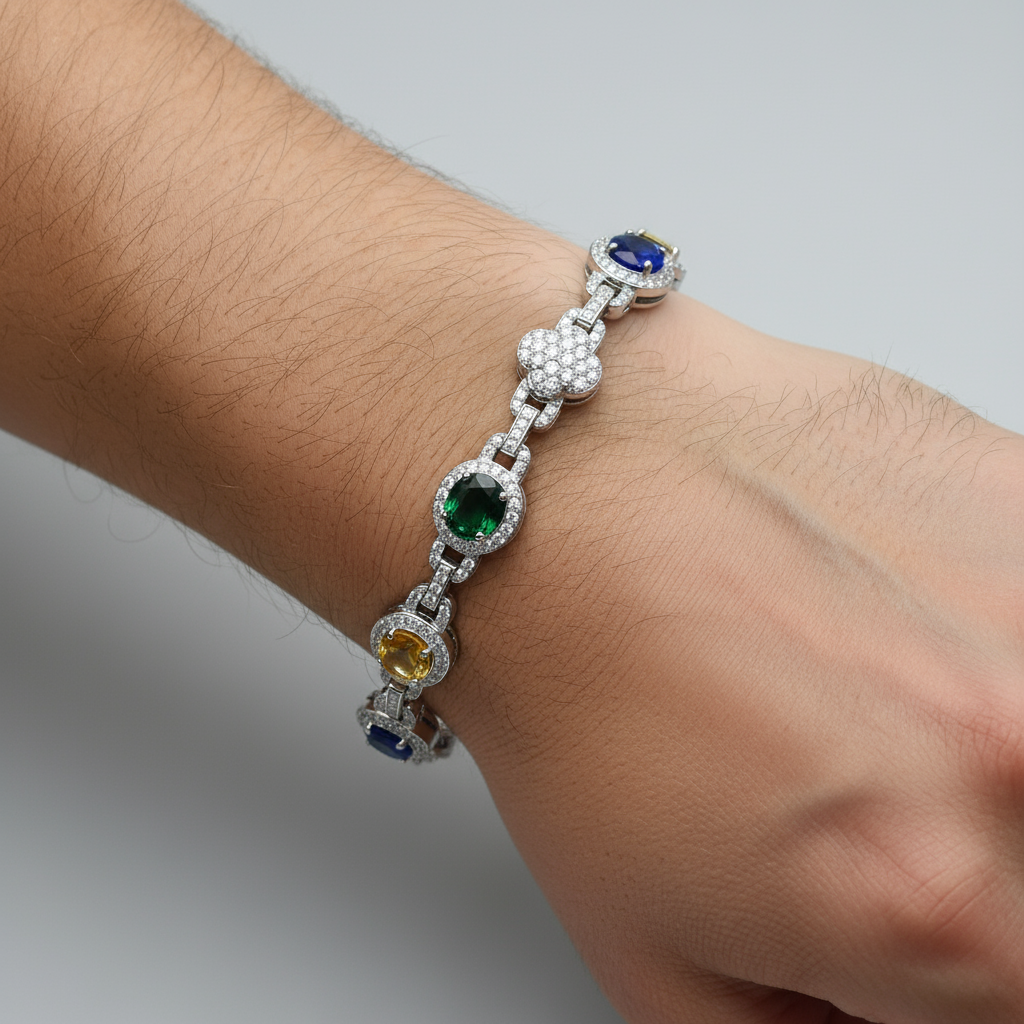 The Nebula Bracelet | VVS Moissanite | Multicolor Italian Silver