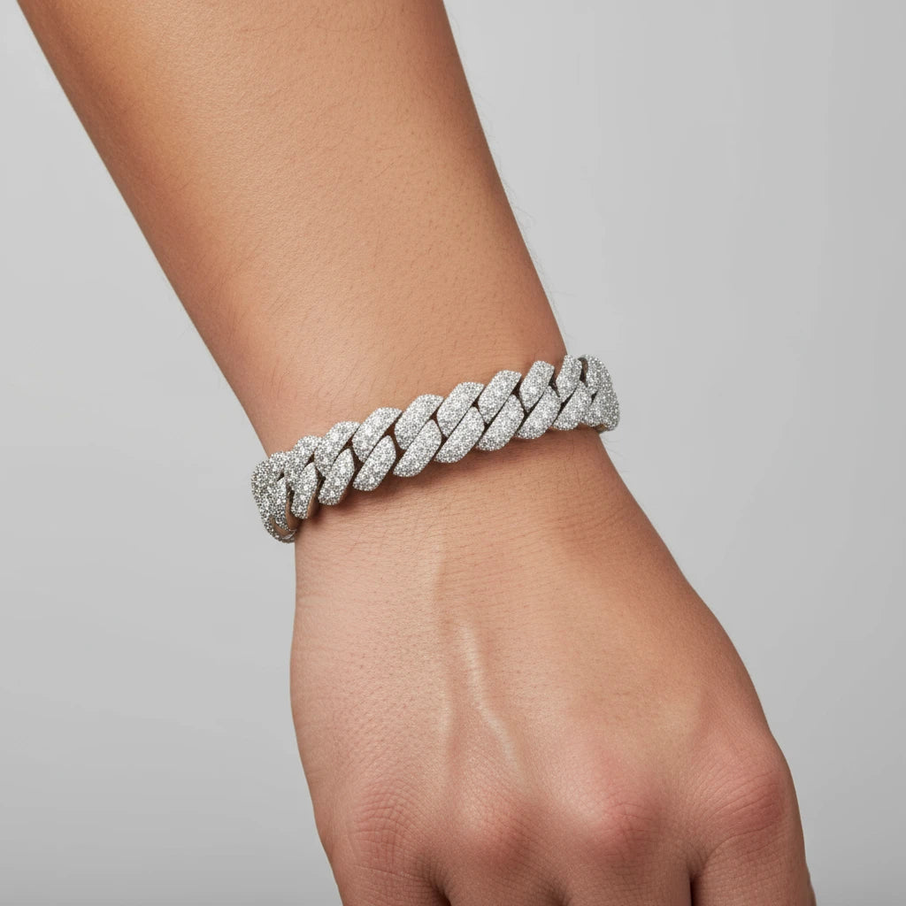 The Dominion Moissanite Cuban Link Bracelet | Italian Silver