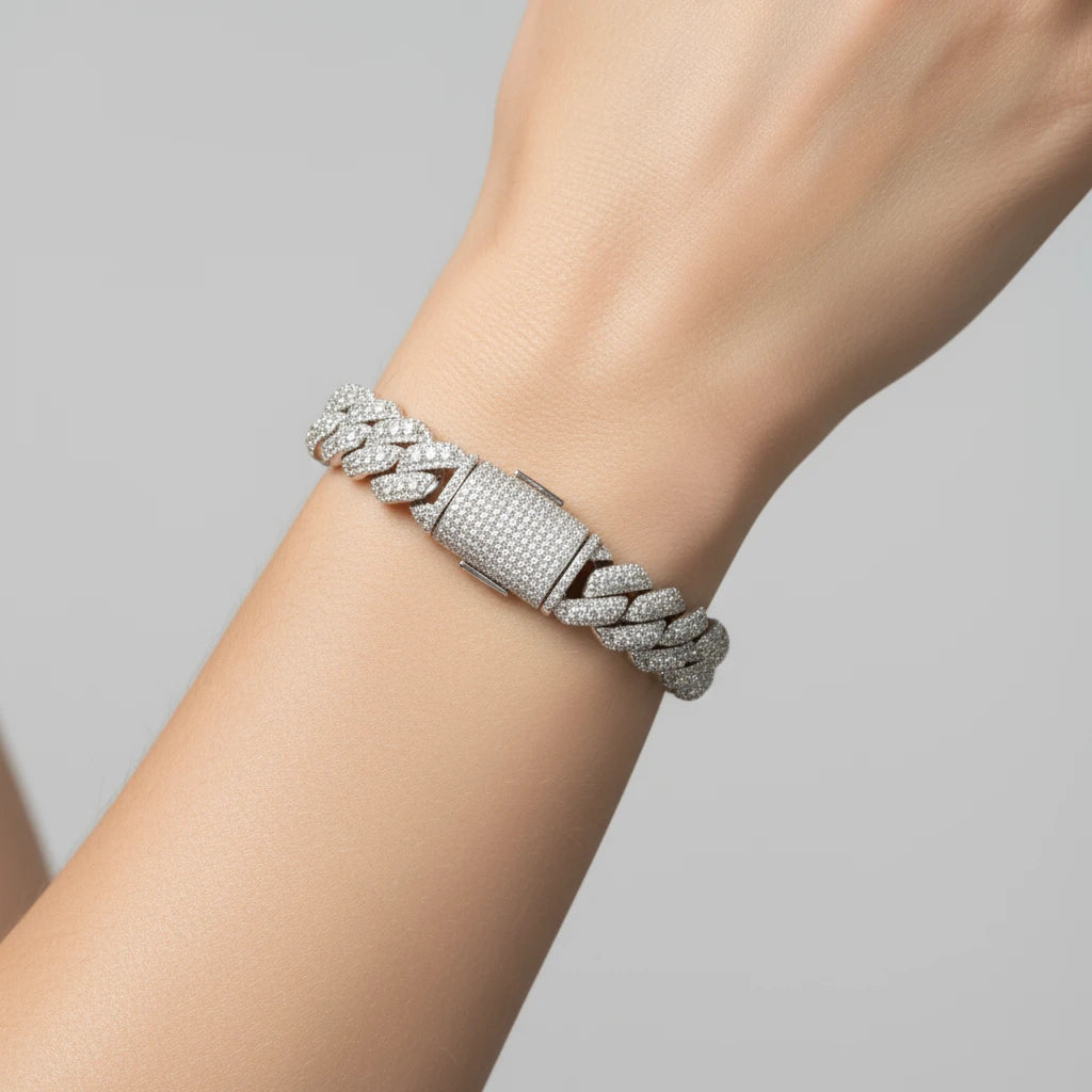 The Dominion Moissanite Cuban Link Bracelet | Italian Silver