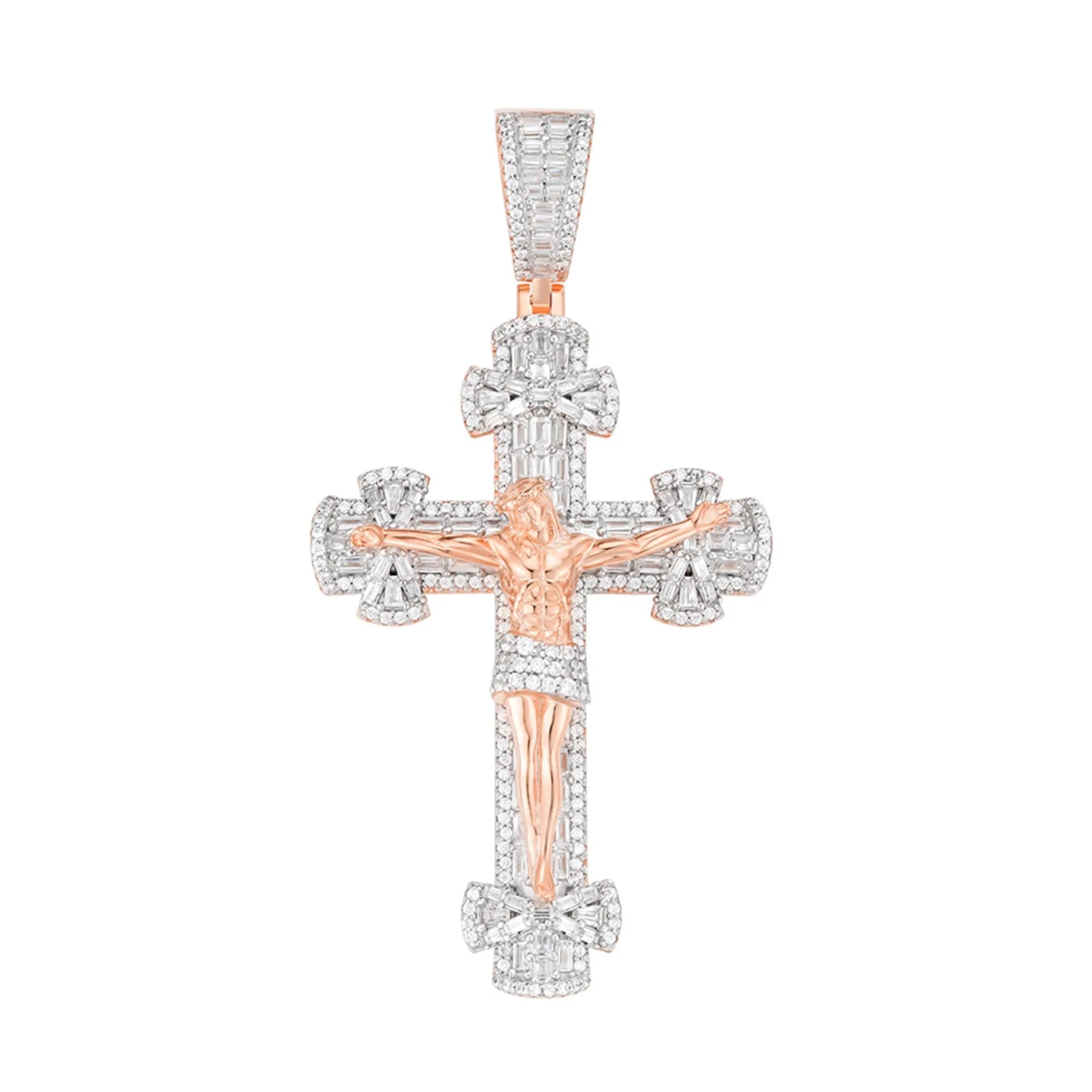 Crucifix Pendant | VVS Moissanite | Italian Silver