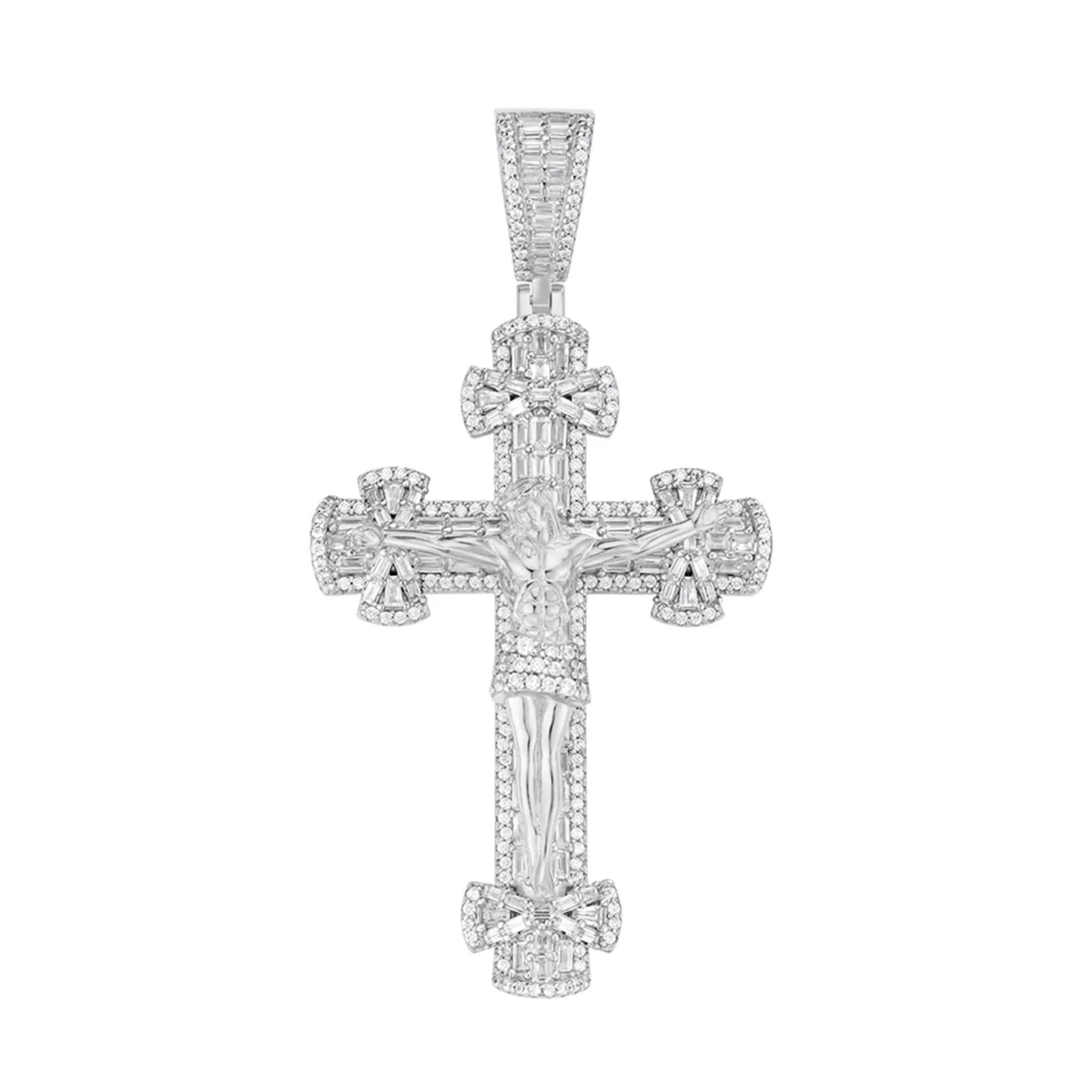 Crucifix Pendant | VVS Moissanite | Italian Silver