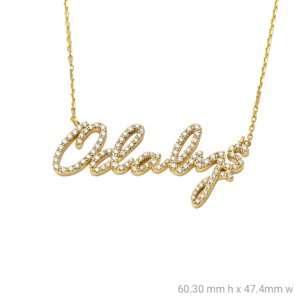 14KY 0.75CTW DIAMOND CUSTOM SCRIPT FONT NAME